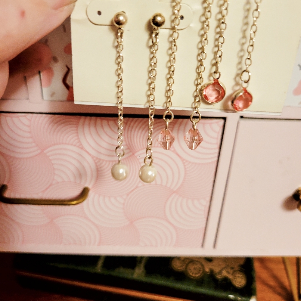 3 pair chain earrings